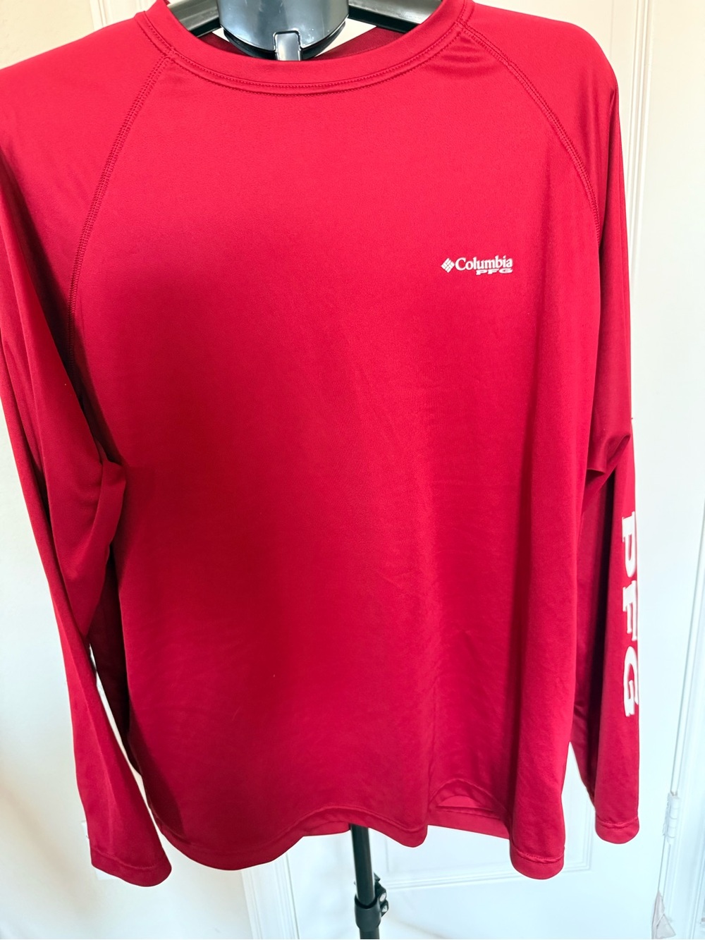Columbia Red Long Sleeve PFG Performance Shirt